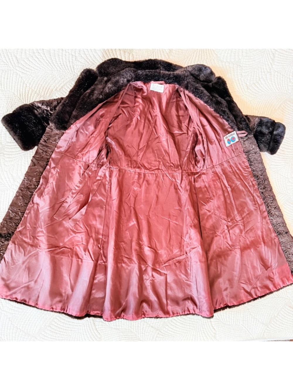 VTG 70s MCM Penny Lane Brown Faux Fur Mouton Mobwife Mod Hippie Bohemian Coat S - Picture 16 of 17
